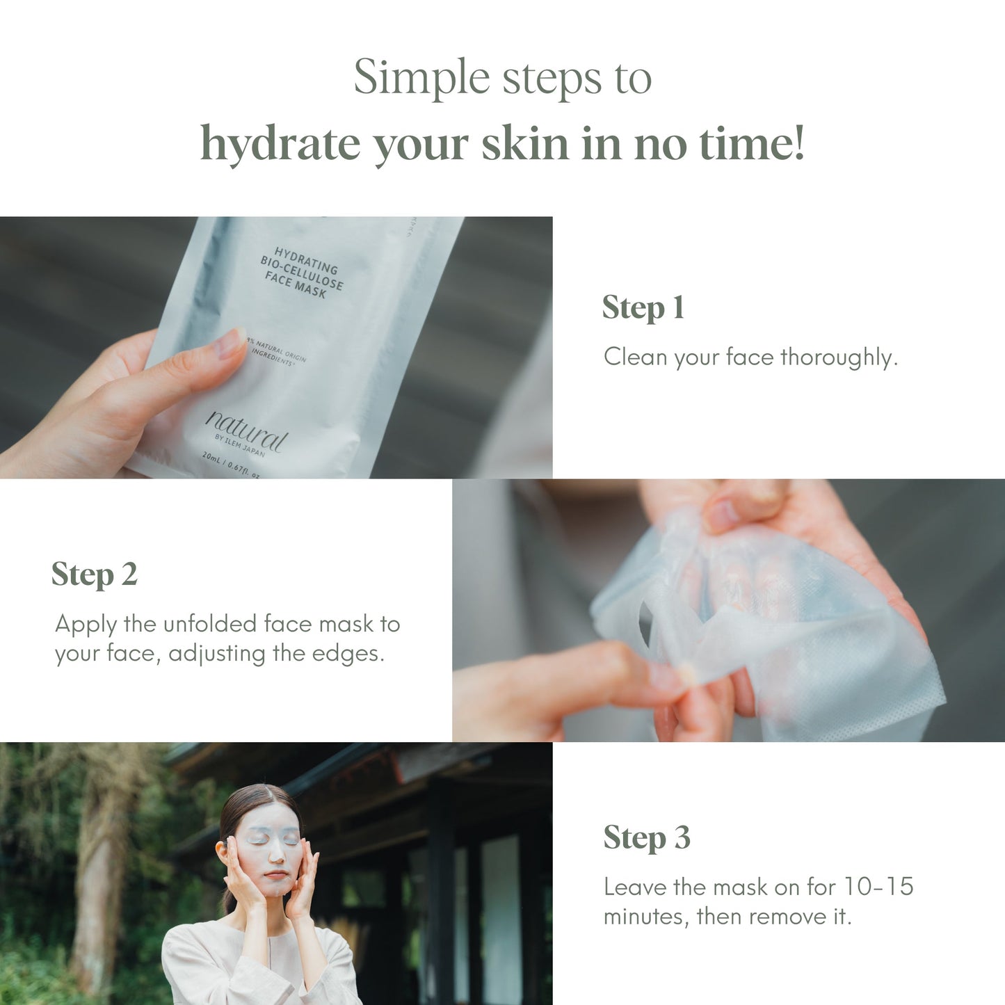 Hydrating Bio-Cellulose Face Mask (Pack of 3)